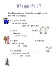 English worksheet: Who gets the 
