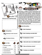 English Worksheet:  RC Series_World Wonders Edition_04 Stonehenge (Fully Editable + Key) 