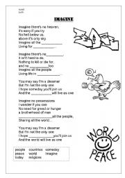 English Worksheet: imagine printable