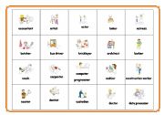 English Worksheet: job bingo