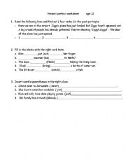 English worksheet: present perfect 