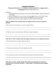 English worksheet: Compound Subjects and Verb