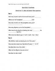 English Worksheet: Bear Grylls in the Everglades