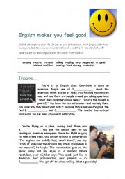 English Worksheet: English makes you feel good