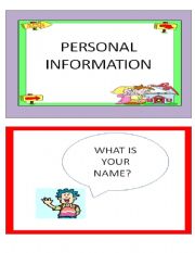 flashcards personal information