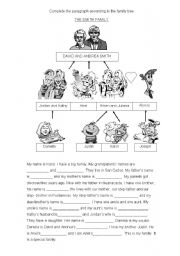 English Worksheet: Family members