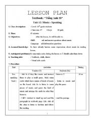 English Worksheet: UNIT 12 MUSIC - SPEAKING