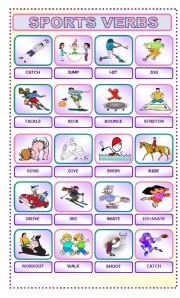 English Worksheet: SPORTS VERBS