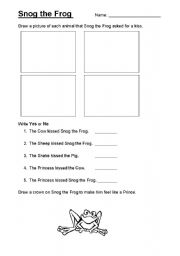 English Worksheet: Snog the Frog