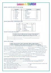 English Worksheet: tourism