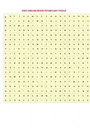 English Worksheet: first english words puzzle