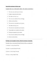 English Worksheet: Active-Passive Voice