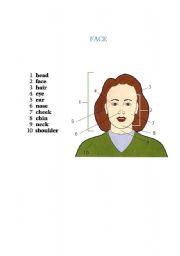 English worksheet: face