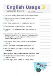 ENGLISH USAGE 3, PART 1 & 2 ARE INCLUDED, COMMON ERRORS WITH KEY, INTERMEDIATE TO ADVANCED LEVEL, FULLY EDITABLE