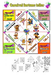 English Worksheet: Carnival Fortune Teller