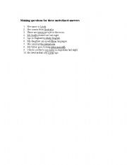 English Worksheet: Making question