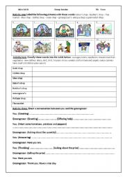 English Worksheet: group session about shops
