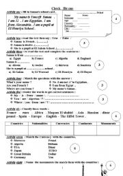 English Worksheet: Nationalities and countries