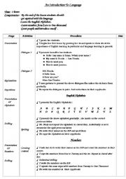 English worksheet: the first lesson 