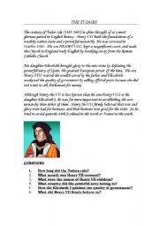 English Worksheet: The Tudors