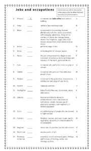 English Worksheet: Jobs and occupation 