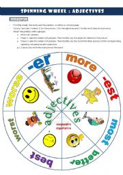 English Worksheet: ADJECTIVES WHEEL