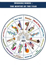 English Worksheet: spinning wheel: THE MONTHS OF THE YEAR