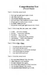 English worksheet: Present Simple