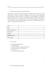 English worksheet: Diagnostic Test