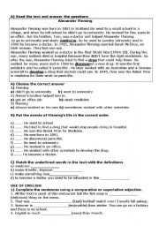 English Worksheet: tenses and reading revision