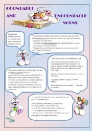 English Worksheet: COUNTABLE  AND  UNCOUNTABLE  NOUNS