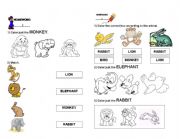 English worksheet: Animals