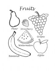 English Worksheet: Fruits