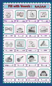 English Worksheet: Vowels : a,e,i,o,u