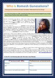 English Worksheet: WHO IS ROMESH GUNESEKERA?