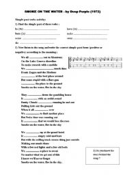 English Worksheet: using songs in English: Smoke on the water
