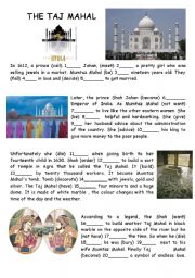 English Worksheet: The Taj Mahal - Endless Love 