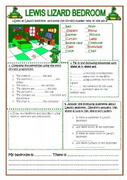 English Worksheet: LEWISS BEDROOM