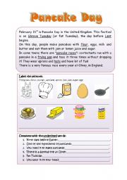 English Worksheet: pancake day