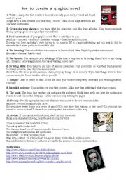 English Worksheet: How to create a graphic novel