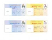 English Worksheet: DRIVING LICENSE FOR KIDS