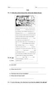English Worksheet: Test of Simple Present with a part of CARS movie