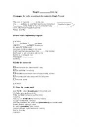 English Worksheet: Big Girls dont cry-Simple Present Tense Activity