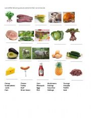 English worksheet: FOOD PICTURES