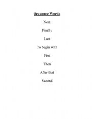 English worksheet: Sequence Words