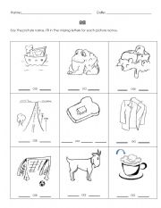 English Worksheet: Long o (oa)