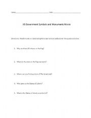 English worksheet: US Government Symbols and Monuments Movie