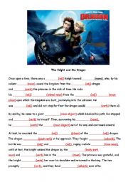 English Worksheet: The Knight and the Dragon