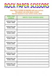 English worksheet: Spelling test practice