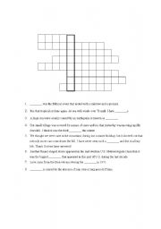 English Worksheet: natural disasters - crossword puzzle